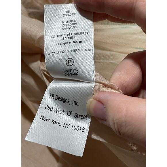 TR Designs Womens Sz S /P Sleeveless Embroidered Short Dress Peach Multicolor - Picture 9 of 9